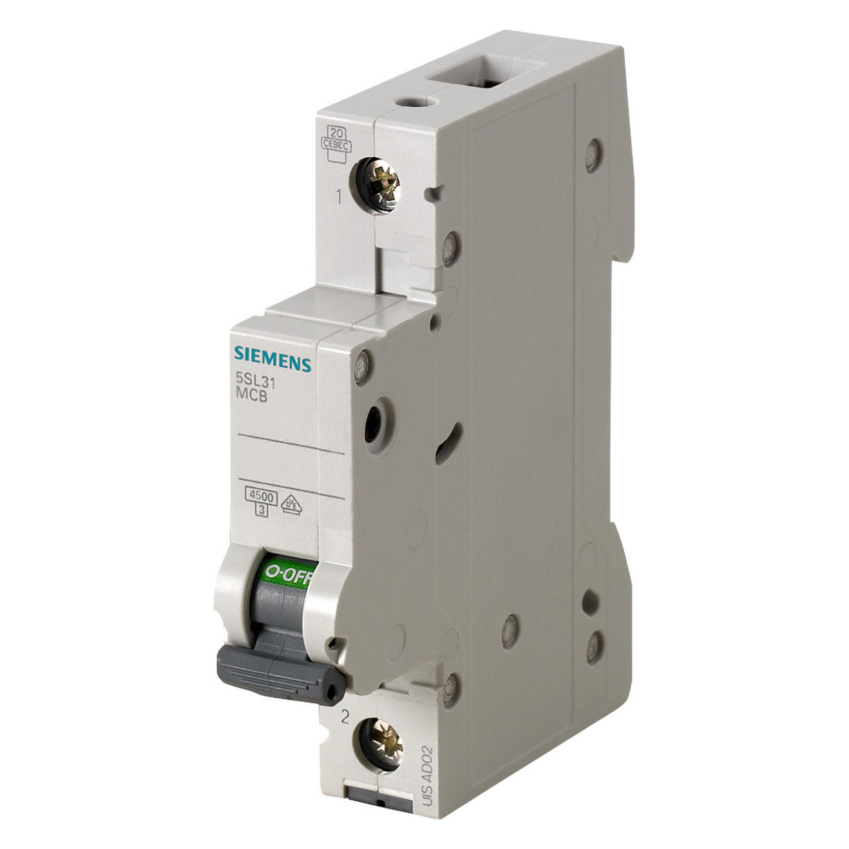 Disjuntor Mini Din Unipolar 20A Curva C 4,5Ka 220/380V 5SL31207MB Siemens