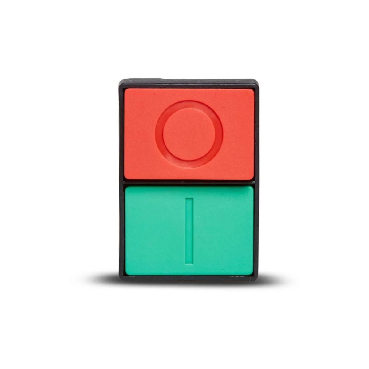 Botão Comando Duplo Pulsador Saliente Retangular 22,5Mm Plástico Vd/Vm 1Na+1Nf (I/O) - Steck