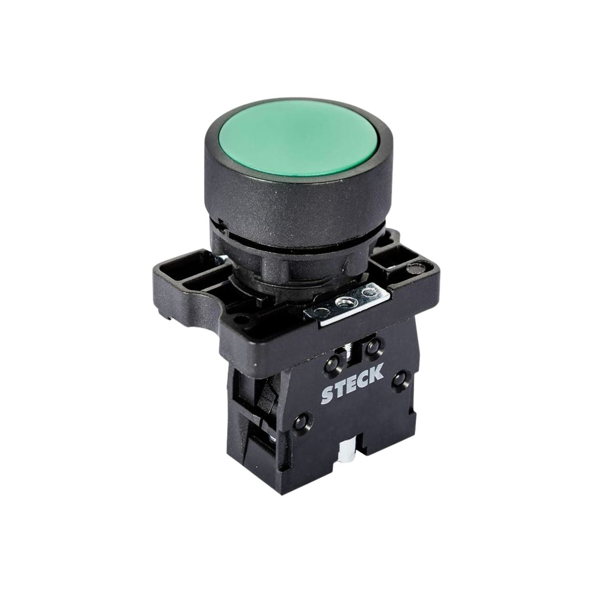 Botão Comando Pulsador Faceado Red 22,5 mm Plástico Verde 1Na - Steck