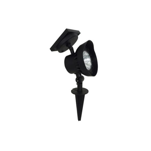 Luminária Espeto Led Jardim Redonda Preto 0,2W Solar 6000K Luz Branca - Ecoforce