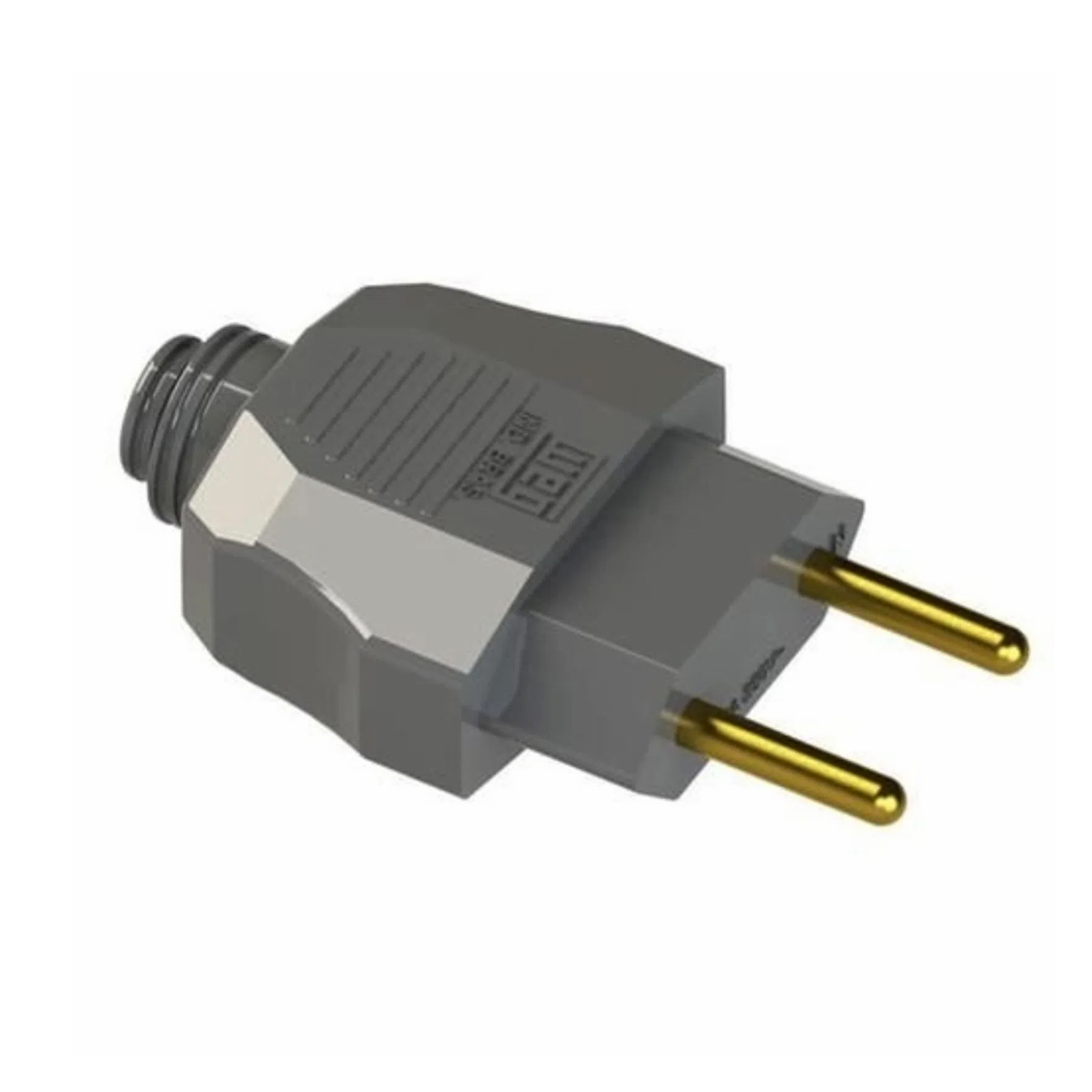 Plug Macho 10A 250V Cinza Axial Com Prensa Cabo 13302066 - WEG