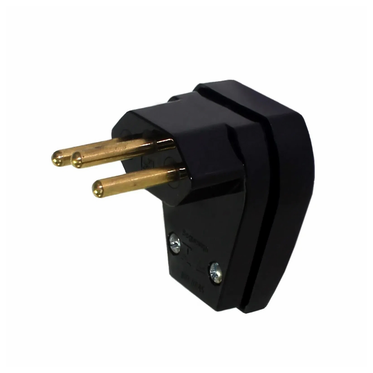 Plug Macho 10A 250V Preto Lateral Com Prensa Cabo 12064949 - WEG