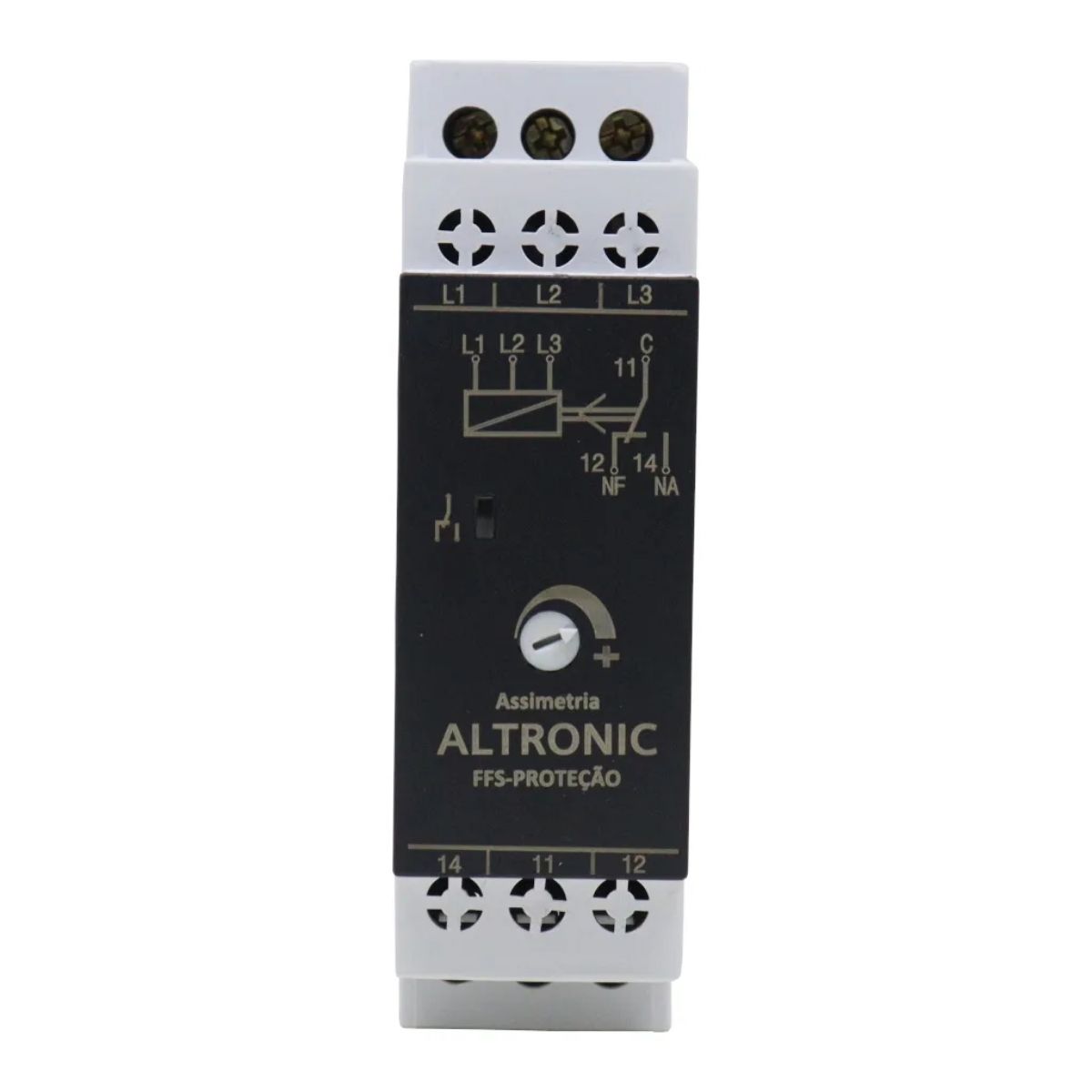 Relé Supervisão Trifásico Falta Fase Assimetria Modular S/Neutro 220-380V 1Rev (Spdt) - Altronic