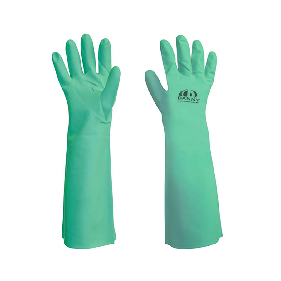 Luva Prot Nitrilica Nitriflex Média Antiderrapante Longo Verde Sem Forro Ca-12254 - Danny