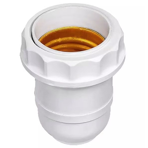 Soquete Para Abajur Coluna Pedestal Arruela E27 2A 250V Branco - Marcai