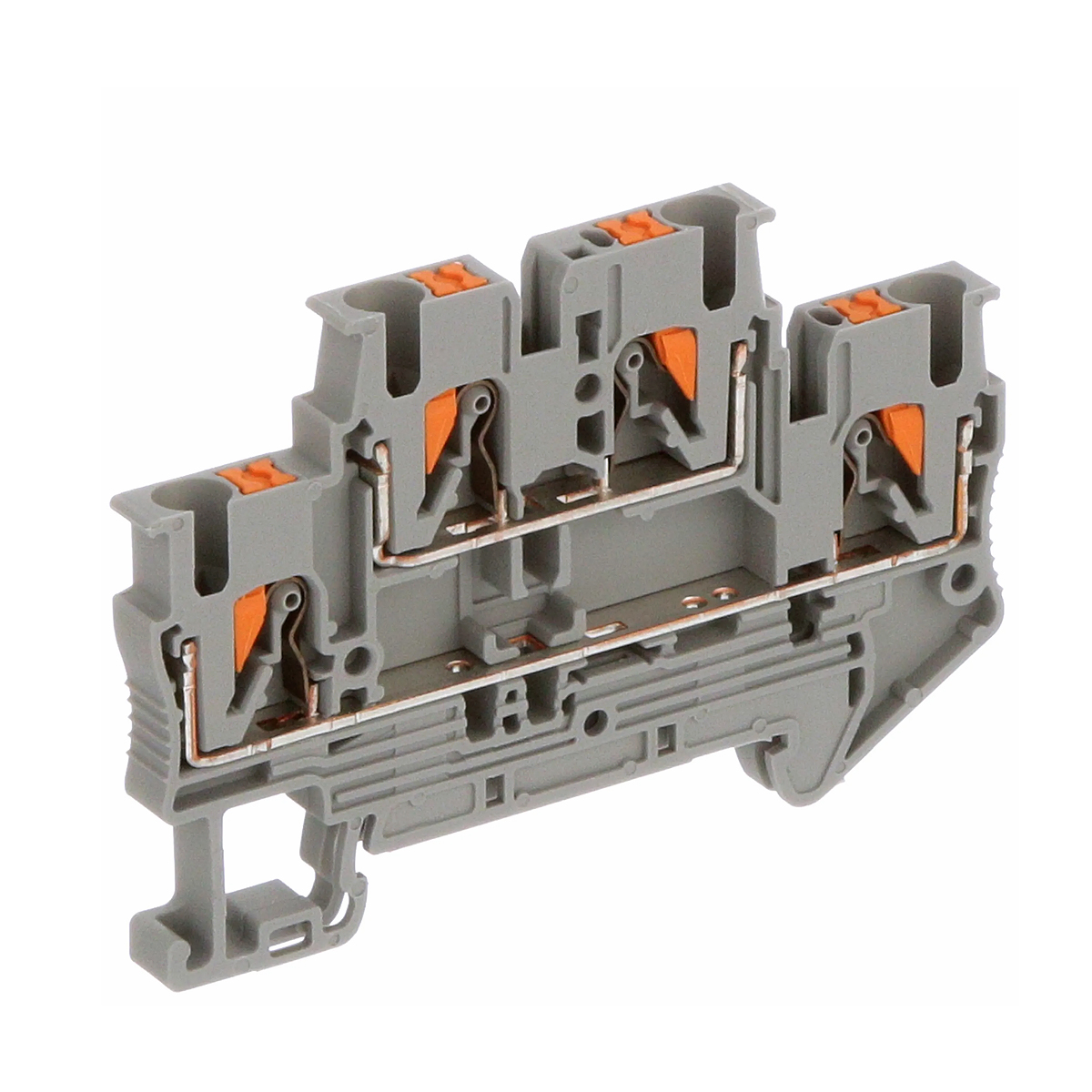 Conector Borne Passagem 4 Conexões 2,50mm 500V Cinza PTTB 2,5 - Phoenix