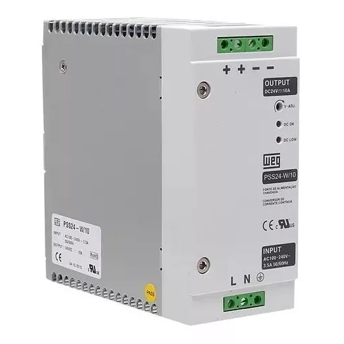 Fonte Alimentação Monfásico 10A E-100/240Vca S-24Vcc PSS24-W/10 - WEG