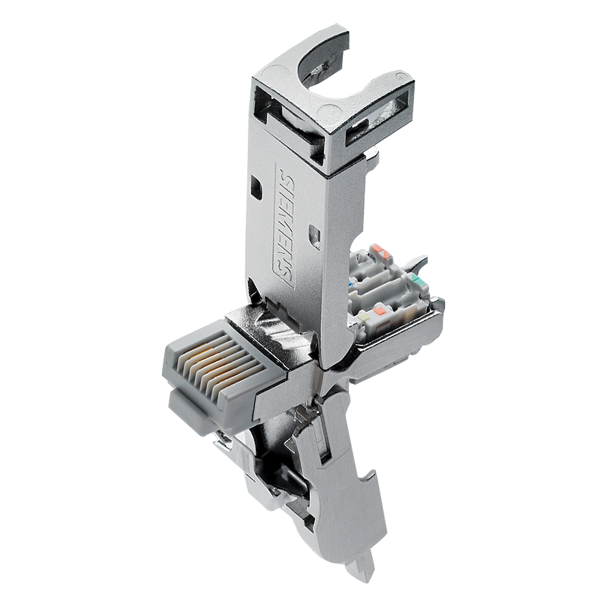 Conector Modular Industrial Blindado Rj45 Macho 180G Cat6A 8 Vias Prata 6GK19011BB122AA0 Siemens