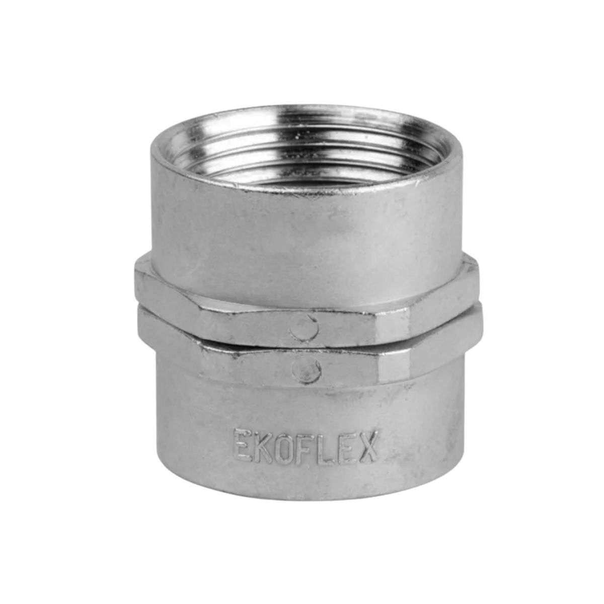 Conector Eletroduto Femea Zamak Zincado 1/2 Bsp Reto Giratório - Ekoflex