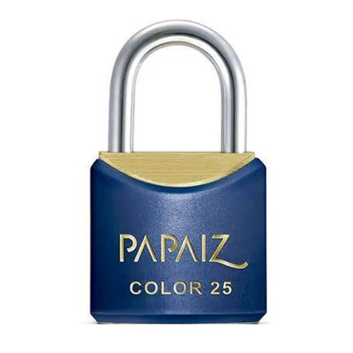 Cadeado Latão Com Chave 25mm Azul Haste Curta Blister - Papaiz