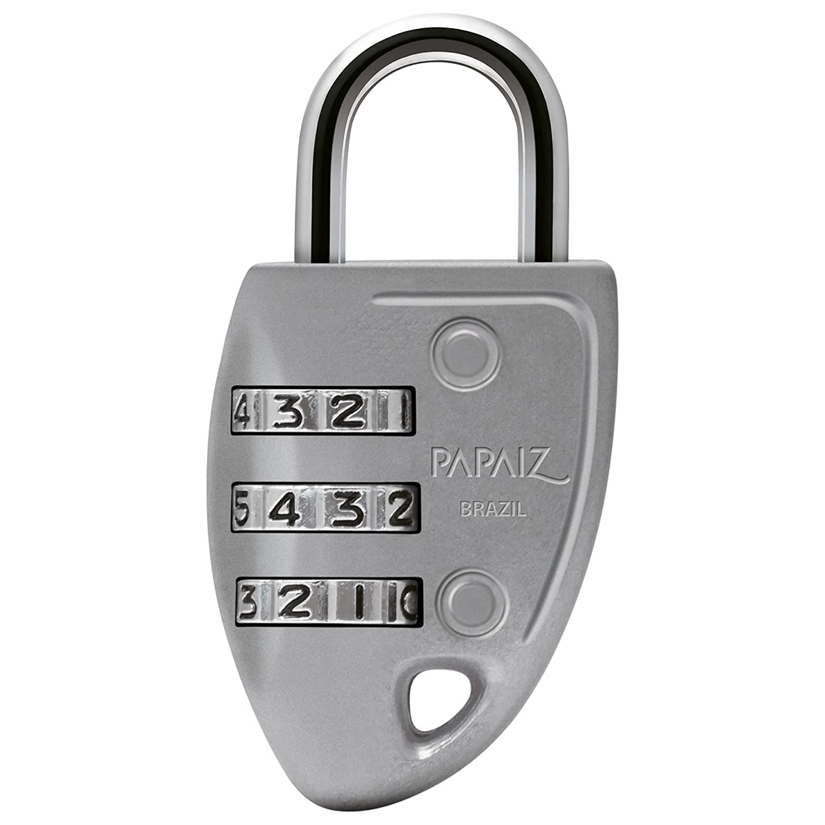 Cadeado Latão Segredo Prata Haste Curta Blister - Papaiz