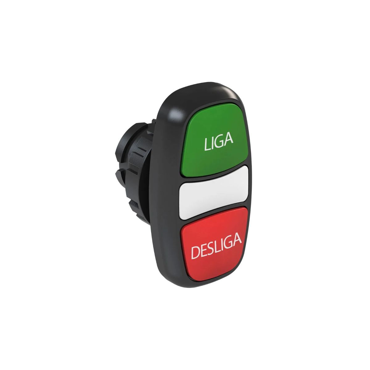 Botão Comando Duplo Pulsador Faceado Iluminado Redondo 22 mm Plástico Verde/Vermelho (Liga/Desliga) - Weg