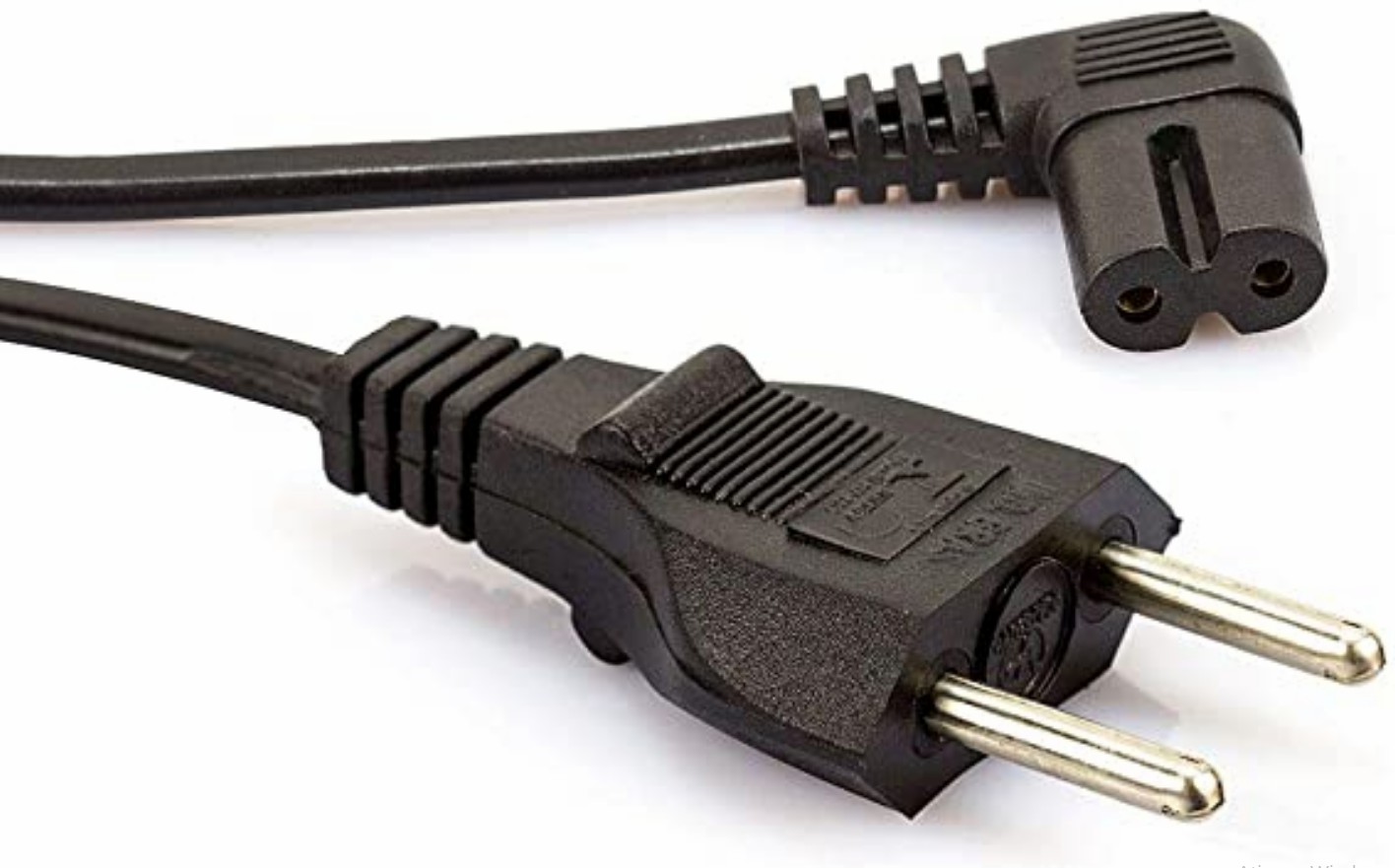 Cabo Força 250V Pvc 2X0,75mm Plug Macho 90G 1,5 Metros Preto - Chipsce