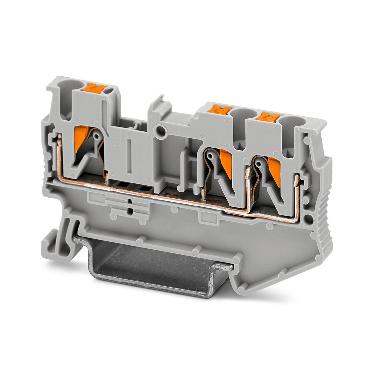 Conector Borne Passagem 3 Conexões 2,50Mm 800V Cinza Poliamida 24A - Phoenix