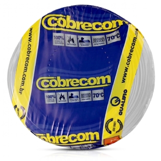 Cabo Flexível 750V PVC 1,00mm Branco 200 Metros - Cobrecom