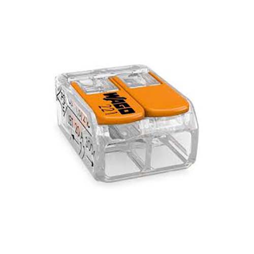 Conector Elétrico Emenda Rápido Poliamida 2 Polos 4,00mm Embutir Com 6 Unidades - Wago