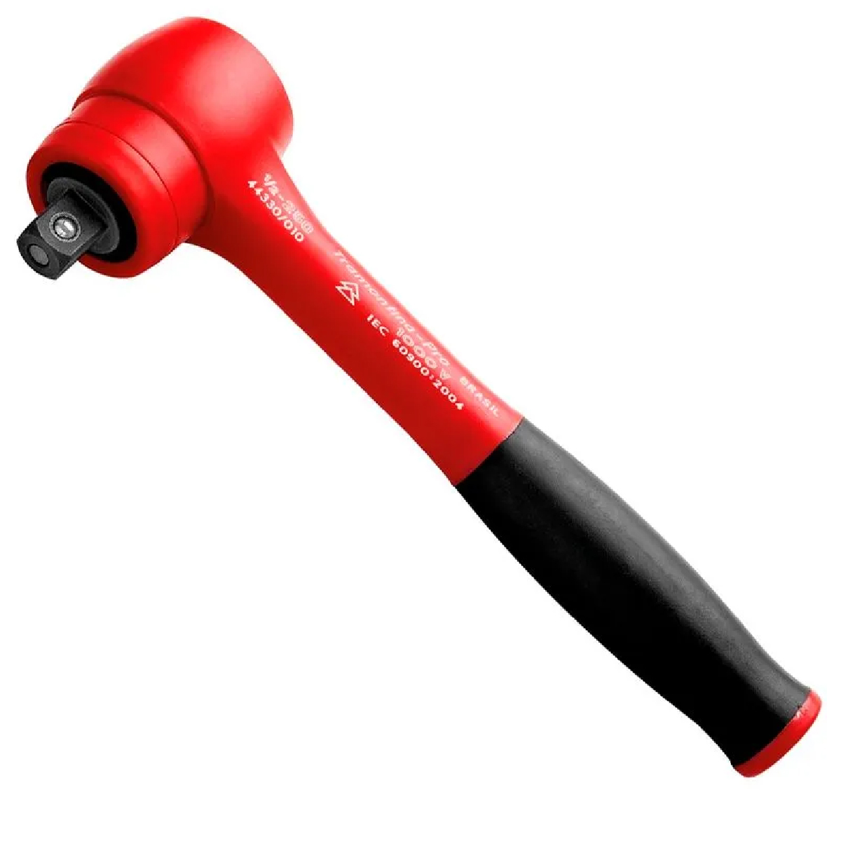 Chave Catraca Para Soquetes Reversível Isolada 1000V Encaixe 1/2 Cabo Curto Preto/Vermelho - Tramontina