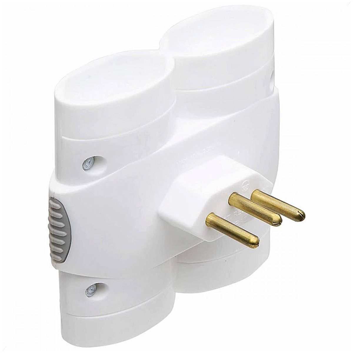 Adaptador Tomada 4 Saídas 250V 10A  Branco - Daneva