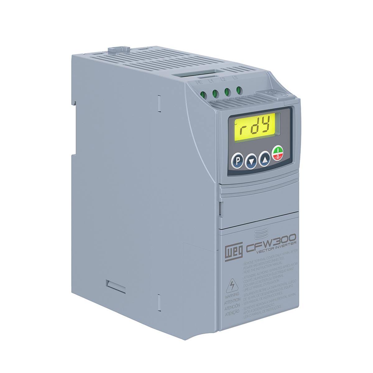Inversor Frequência Monofásico 200-240V 50/60Hz 2,6A 0,37Kw CFW300A02P6S2NB20 - WEG