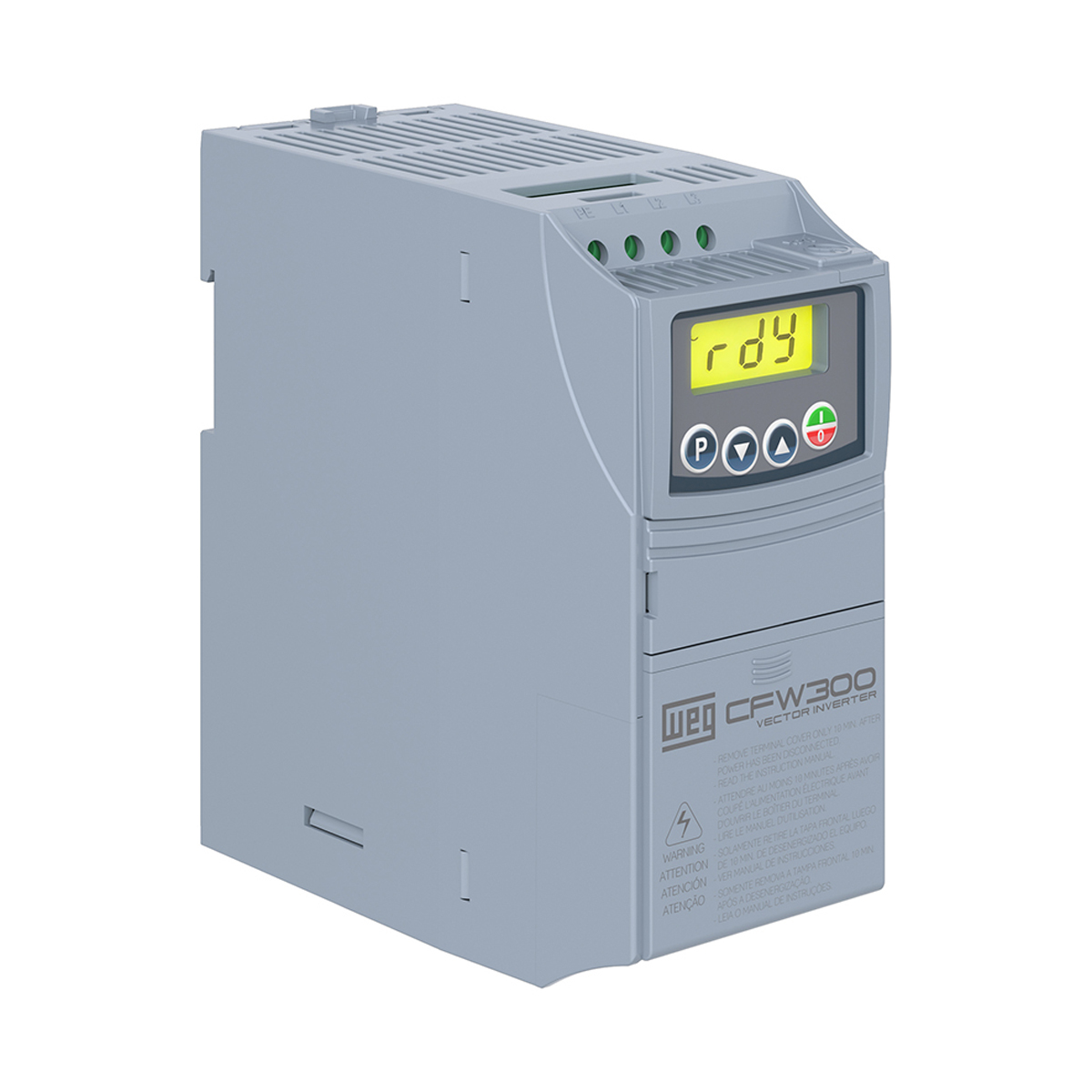 Inversor Frequência Trifásico 200-240V 50/60Hz 1,6A 0,18Kw CFW300A01P6T2NB20 - WEG