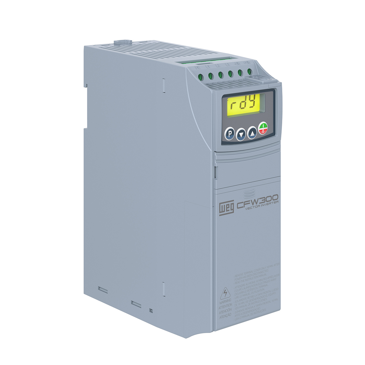 Inversor Frequência Monofásico/Trifásico 200-240V 50/60Hz 10A 2,2Kw CFW300B10P0B2DB20 - WEG