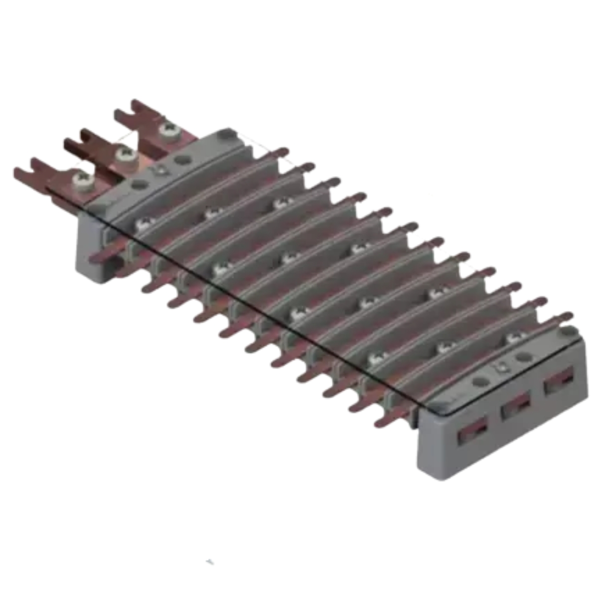 Barramento Neutro/Terra Trifásico Flutuante 36 Polos 250A Disjuntor Din C/Trilho - Brum
