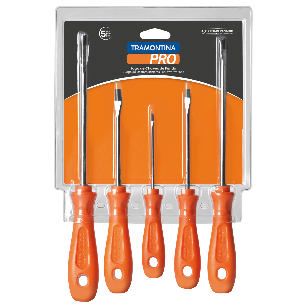Jogo Chave Fenda Pta Chata 5 Unidades - Tramontina