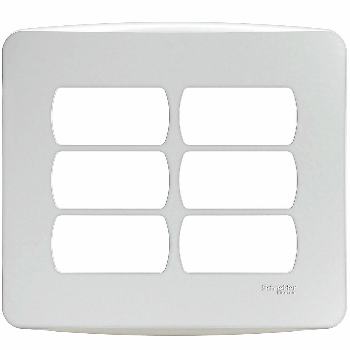 Placa Acabamento 6 Postos 4X4 Com Suporte Miluz Bossa Branco - Schneider Electric