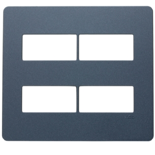 Placa Acabamento 4x4 4 Módulos 2+2 Postos Separados Grafitte Unno Life - Abb