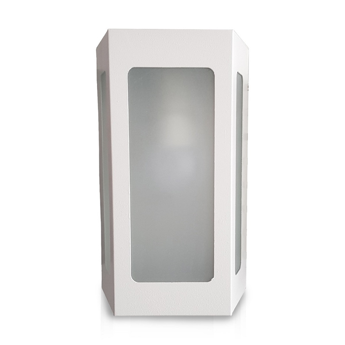 Luminária Arandela Retangular Branco 60W E27 Difusor Vidro Jateado - Hansa