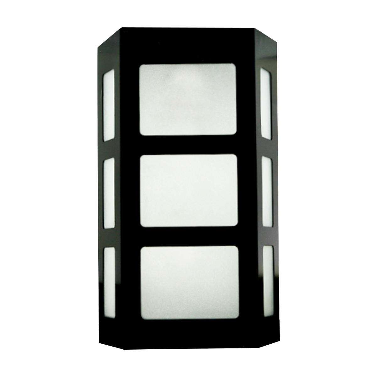Luminária Arandela Retangular Preto 60W E27 Difusor Vidro Jateado - Hansa