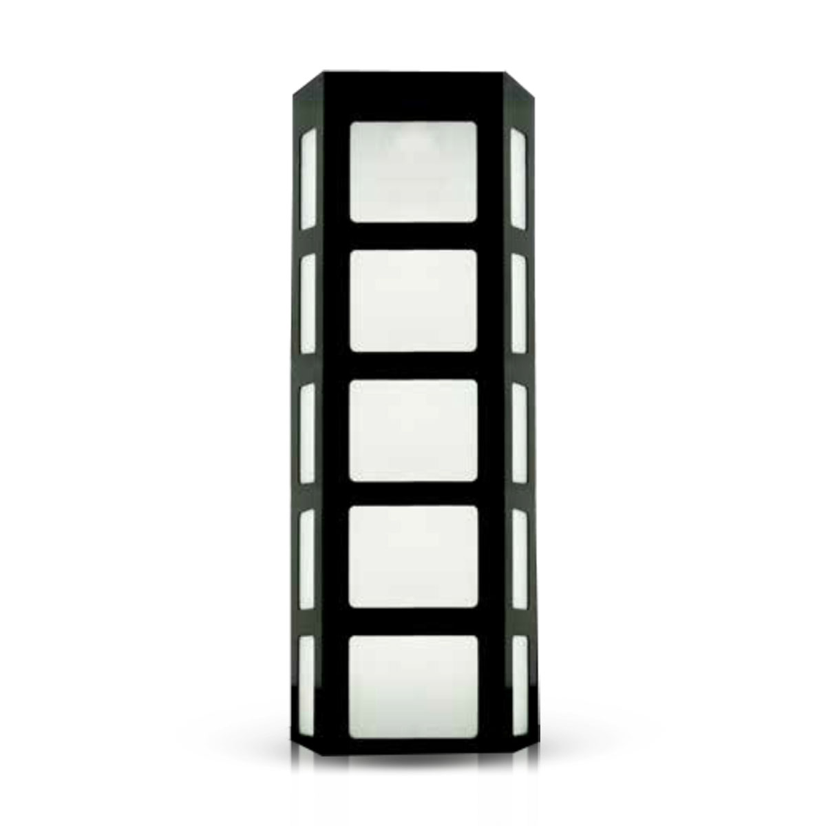Luminária Arandela Retangular Preto 60W 2Xe27 Difusor Vidro Jateado - Hansa