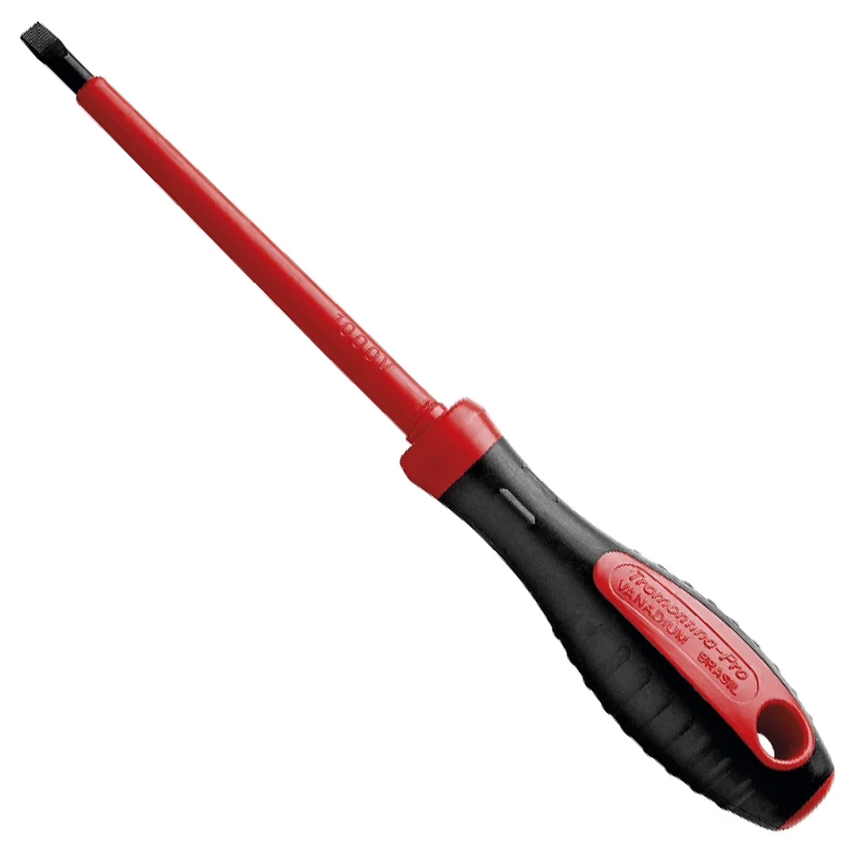 Chave Fenda Simples Isolada 1000V 1/4x8Pol 6x200Mm Cabo Dupla Injeção Preto/Vermelho - Tramontina