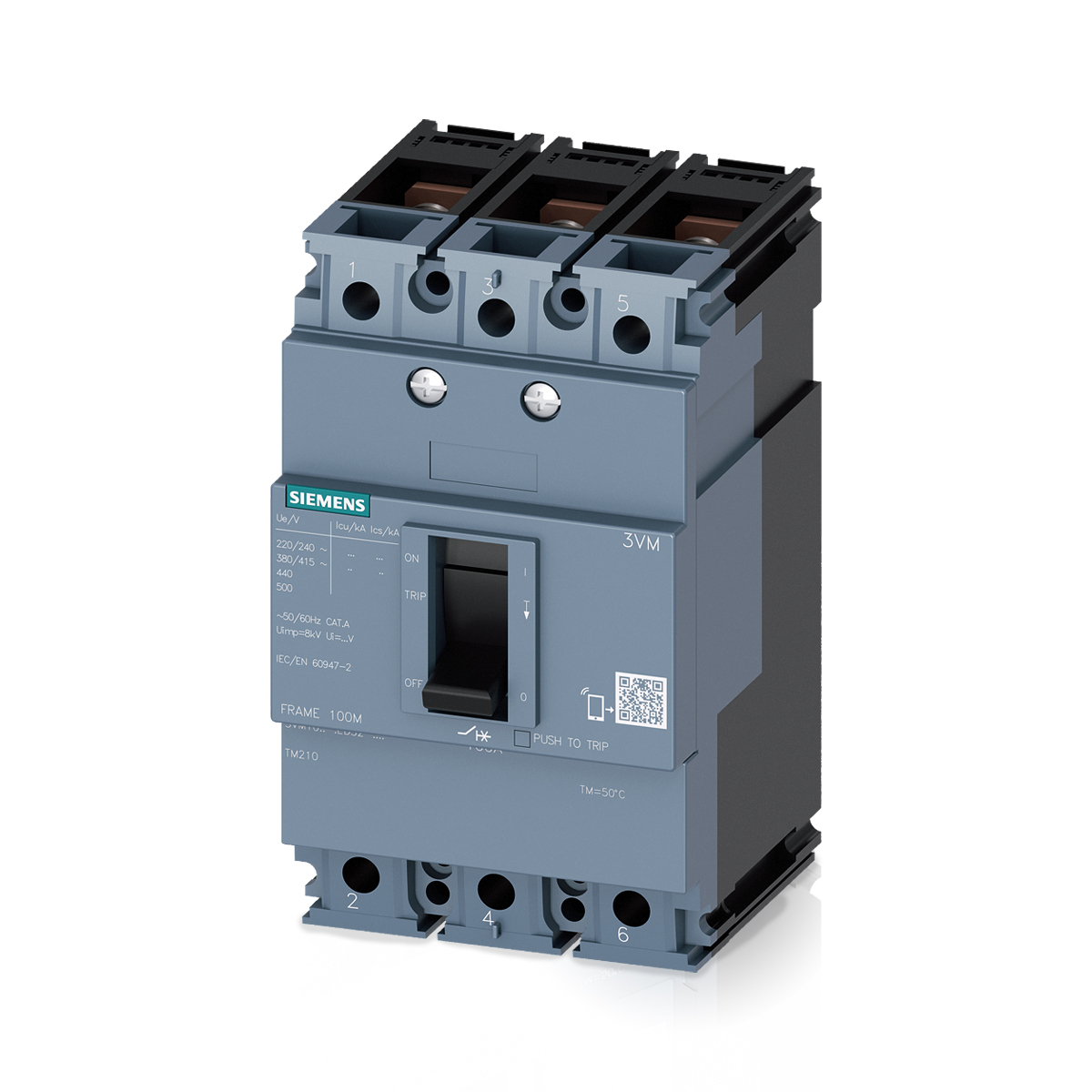 Disjuntor Caixa Moldada Tripolar 63A 16Ka 380V 3VM10632ED320AA0 - Siemens