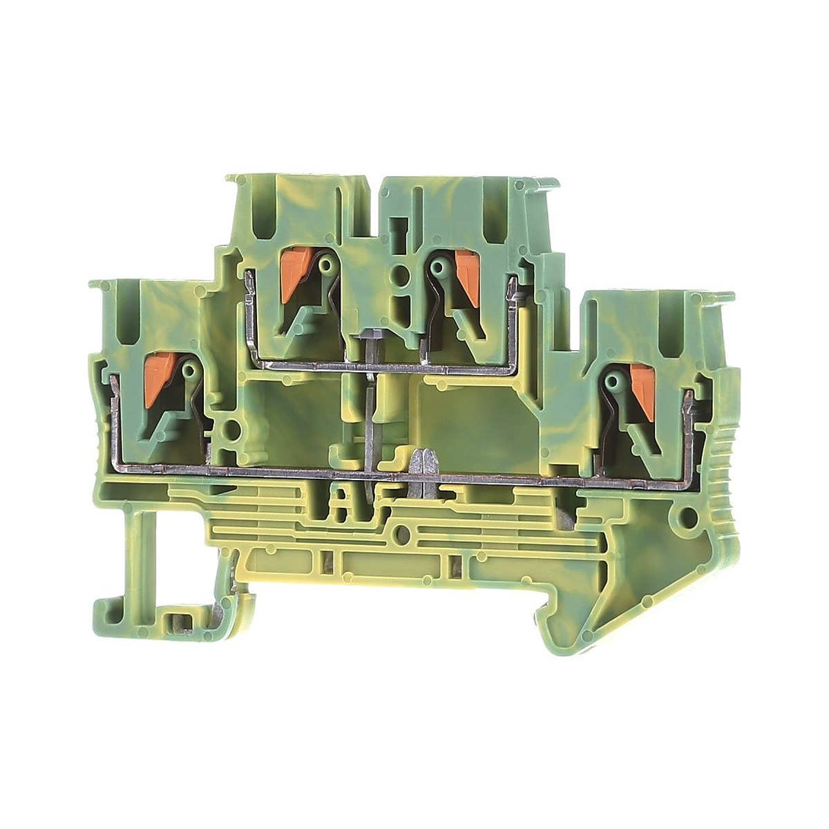 Conector Borne Passagem Terra 4 Conexões 2,50Mm Verde/Amarelo Poliamida - Phoenix