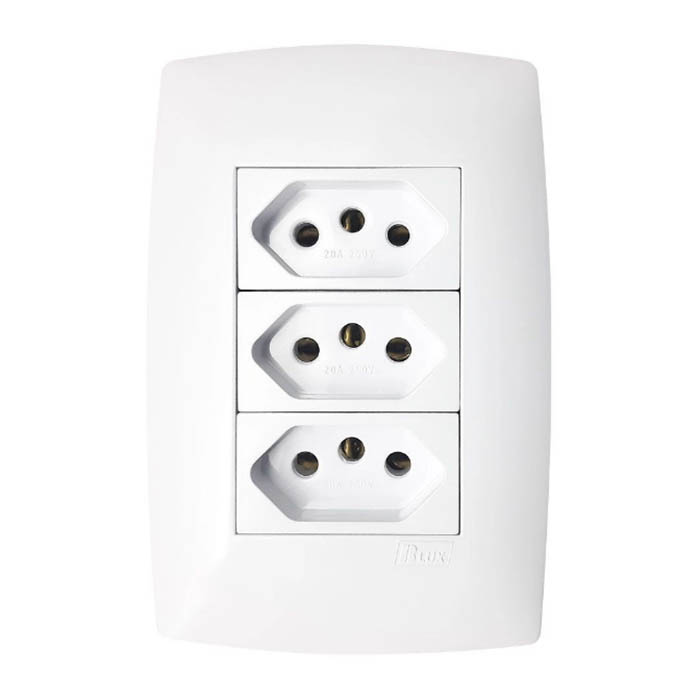 Conjunto 3 Tomadas 20A 4X2 Home Branco - Blux