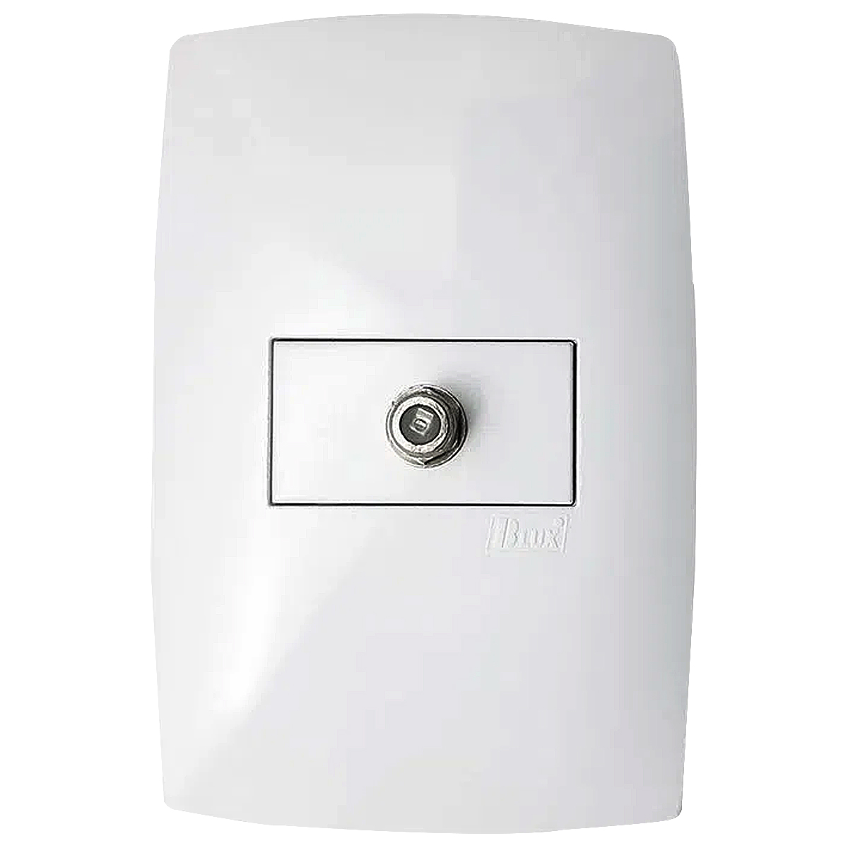 Conjunto 1 Tomada Antena TV Coaxial Horizontal 4X2 Home Branco - Blux