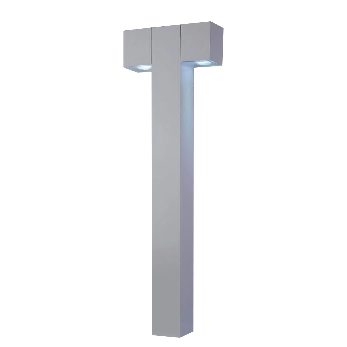 Poste Balizador Quadrado Alumínio 75cm Branco Gu10 Para 2 Lâmpada 7W - Ideal Iluminacao