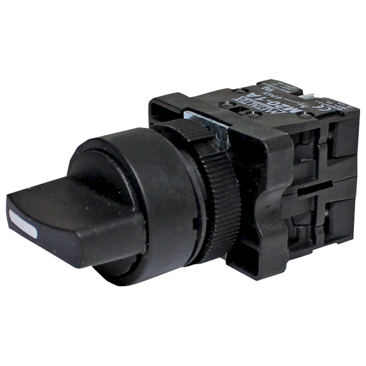 Chave Seletora Plástico 22Mm 3 Posições 2Na Knob Curto Com Retenção D/E 45G - Metaltex