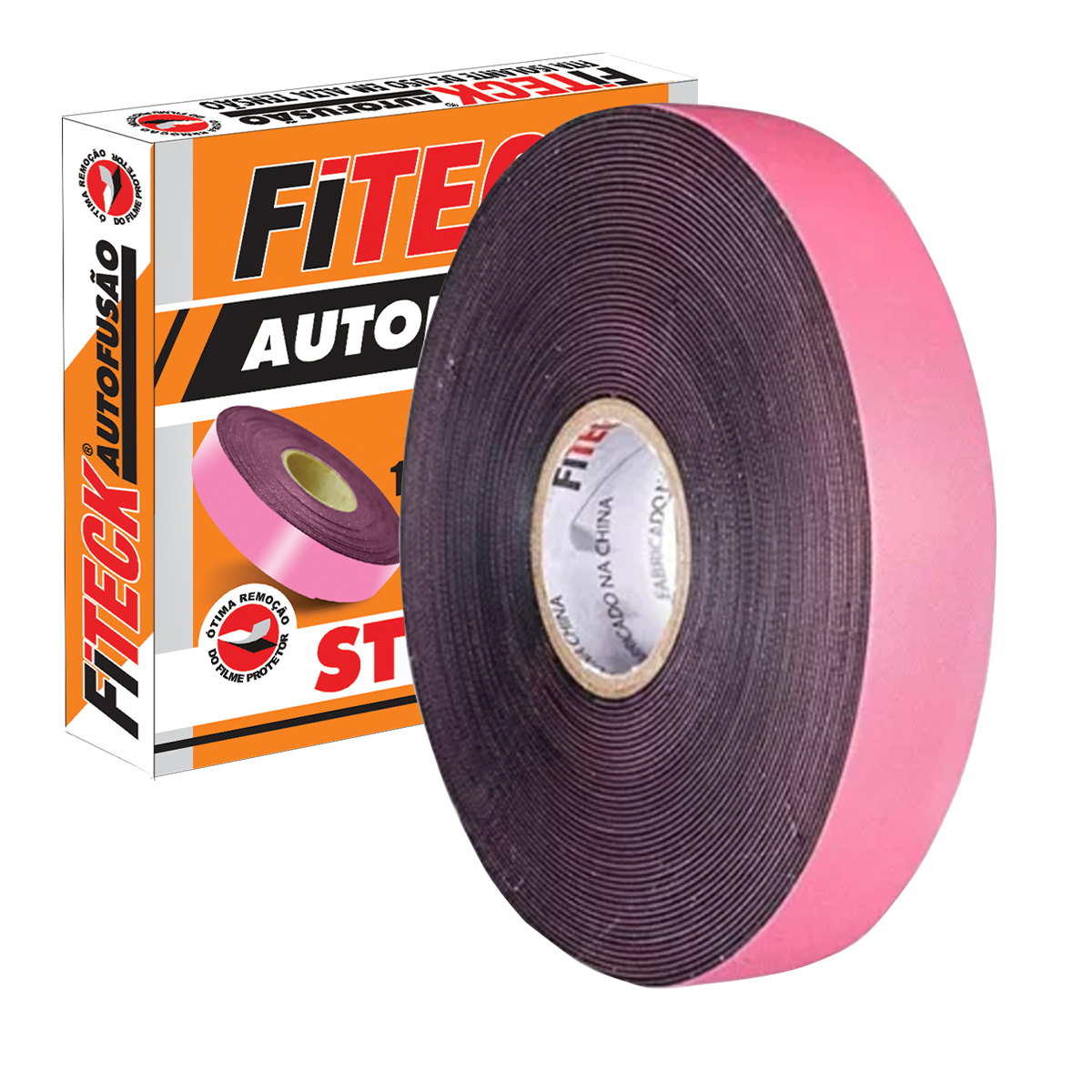 Fita Isolante Auto Fusão 19mm 10 Metros Rosa Fiteck - Steck