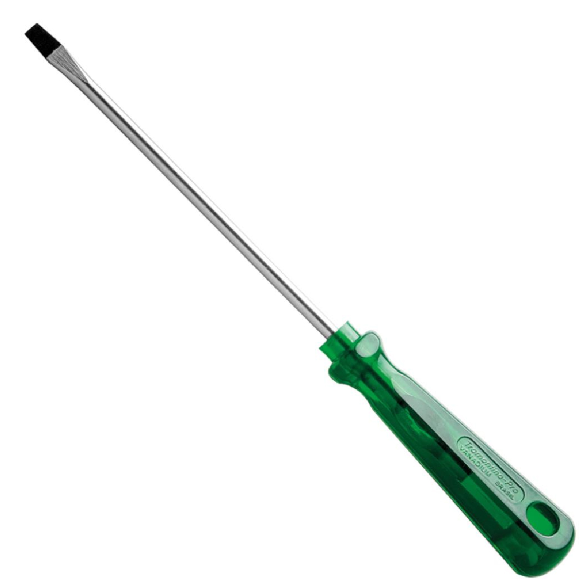 Chave Fenda Simples 1/8 x 4 Polegadas 3x100Mm Cabo Sextavado Verde Magnetizada - Tramontina