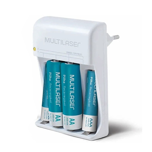 Carregador Pilhas Multilaser 4X AA+ 4X AAA 12Horas - Multilaser