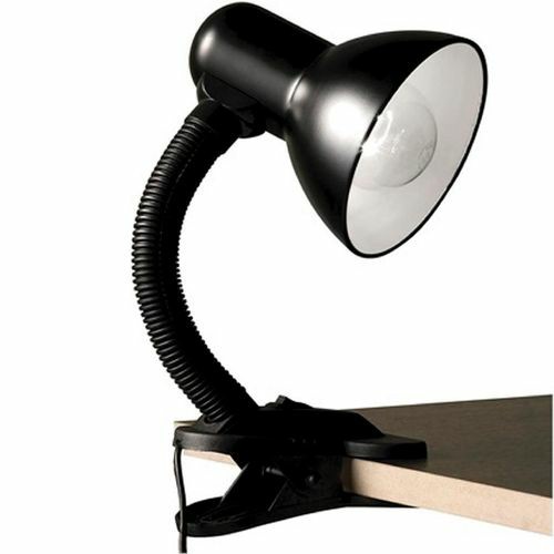 Luminária Mesa Redonda Preto 60W E27 Com Garra - Bronzearte