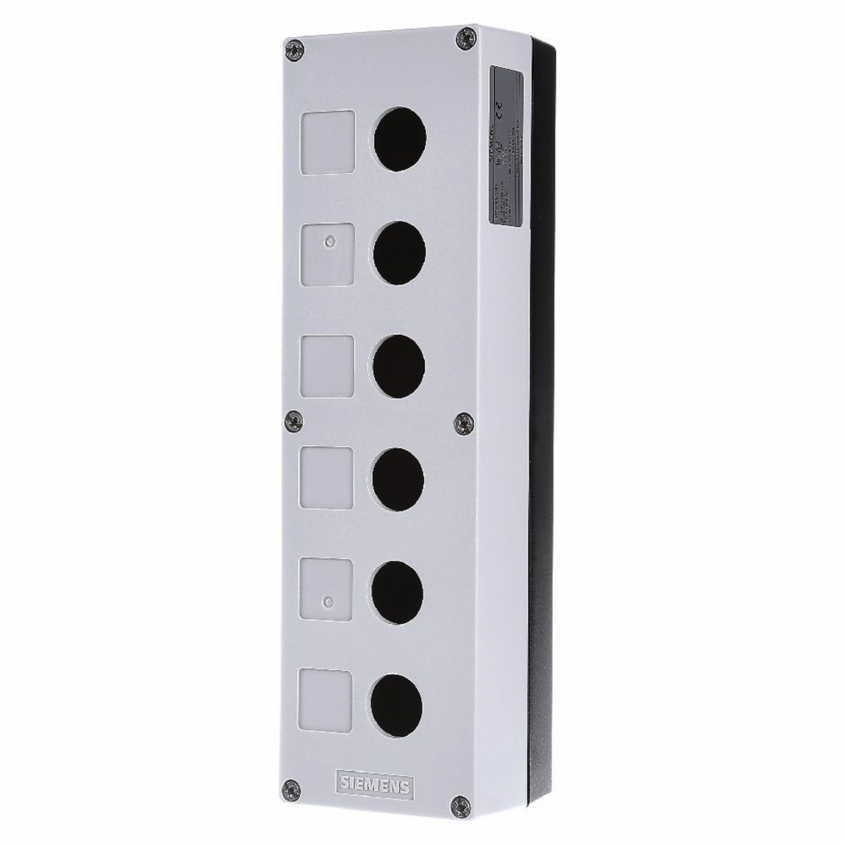 Botoeira Comando Vazia Plástica 6 Furos 22mm Tampa Cinza 3SU18060AA000AB1 Siemens