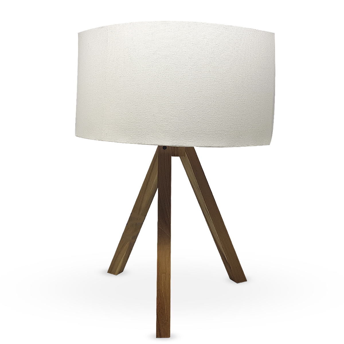 Luminária Mesa Redonda Branco 40W E27 Cúpula Tecido Branco - Arteluce