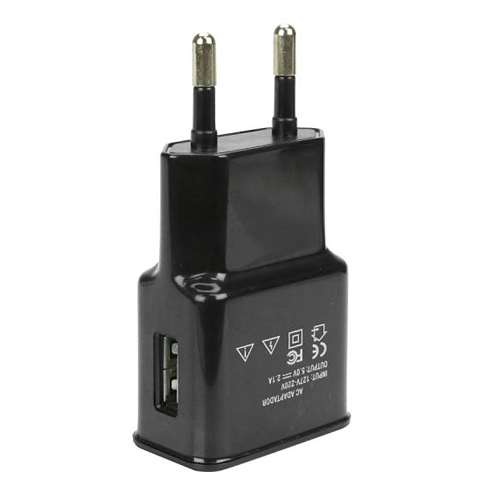 Fonte Usb Com Led 2,1A 5V Preto - Chipsce