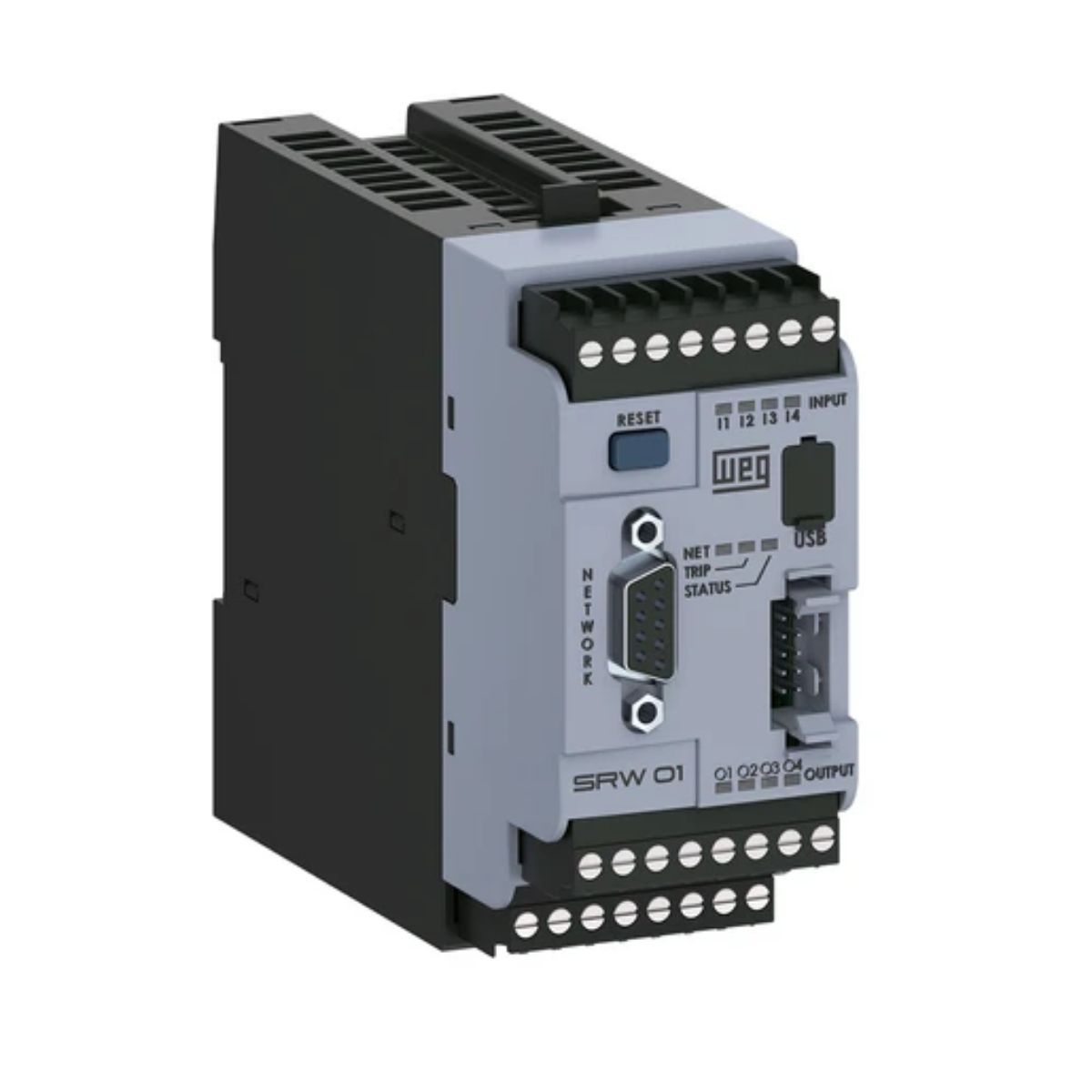 Relé Inteligente Devicenet Gerenciar Motor Entrada 4 Dig 24Vcc-6 Ethernet Prot Els Sensor Fuga Terra 110-240Vca/Cc - Weg
