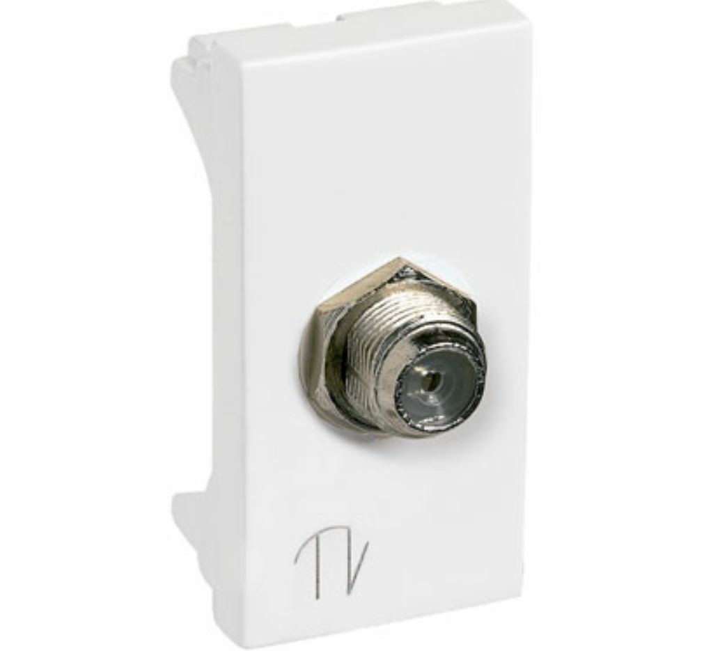 Módulo Tomada Antena TV Coaxial Branco - Pialplus+