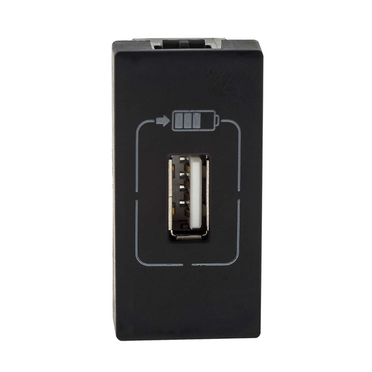 Módulo Tomada Usb Carregador Bivolt 1,1A Preto - Pialplus+