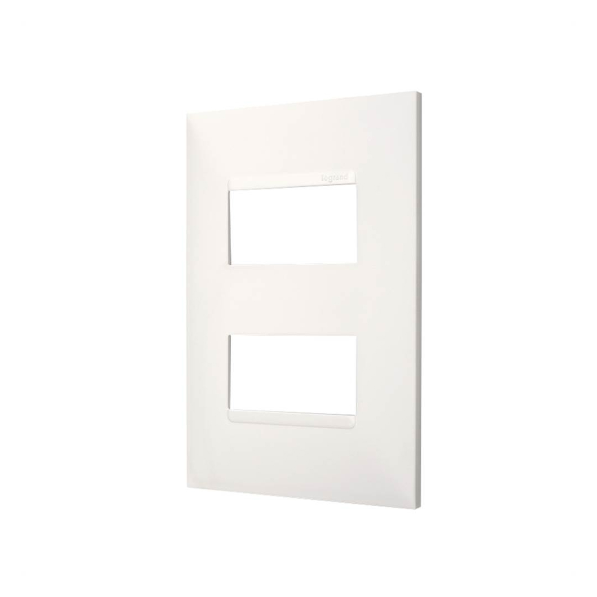 Placa Acabamento 2 Postos Separados Horizontal 4x2 Branco - Pialplus+
